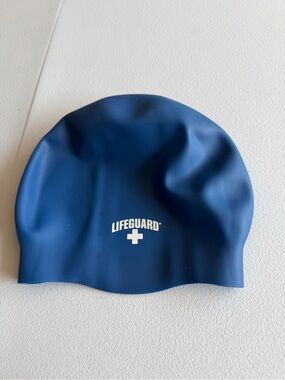 Lifeguard Navy Blue Swim Cap for Men